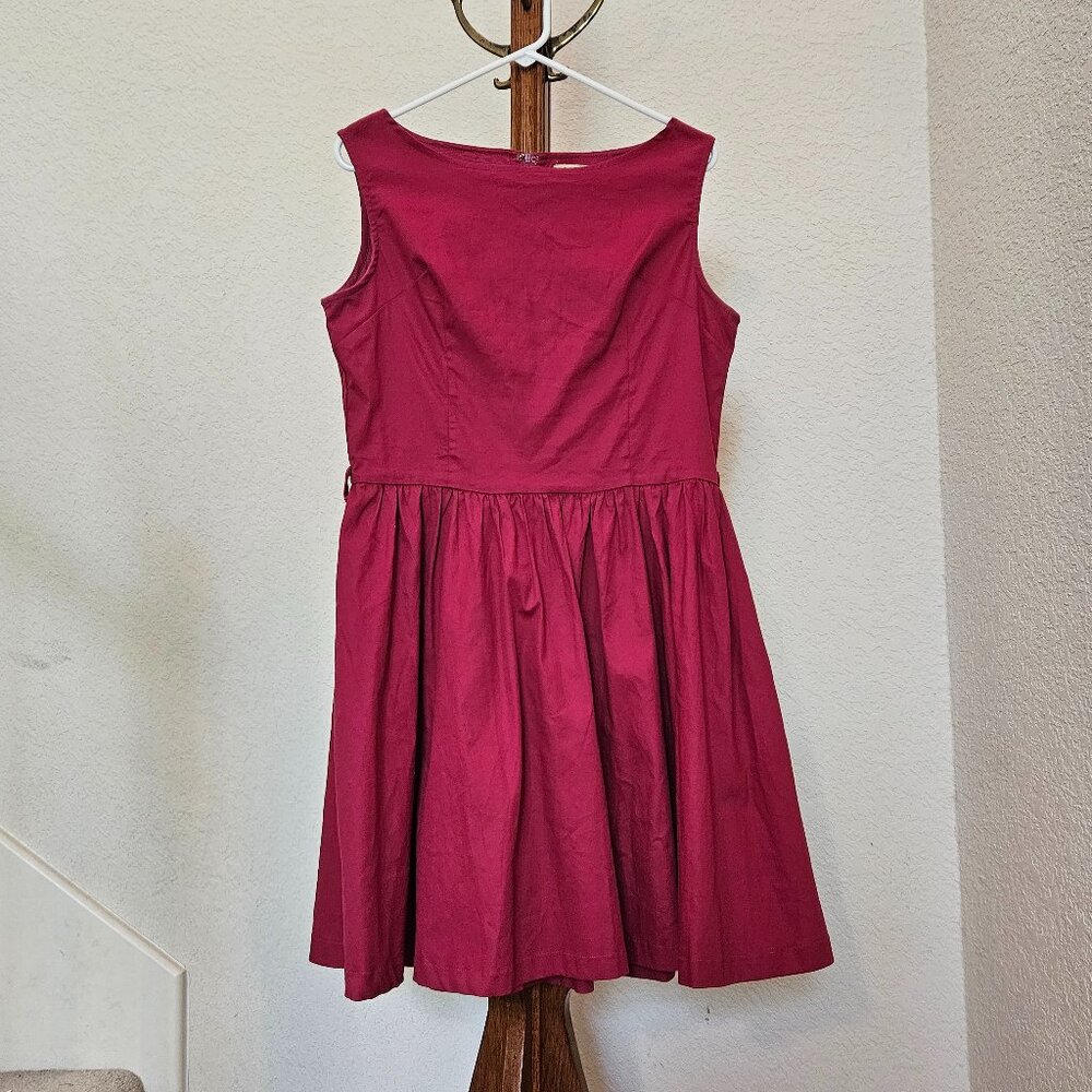 Lindy Bop Red Fit and Flare Retro Dress Size 10